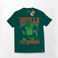 Gorilla Drummer koszulka zielona